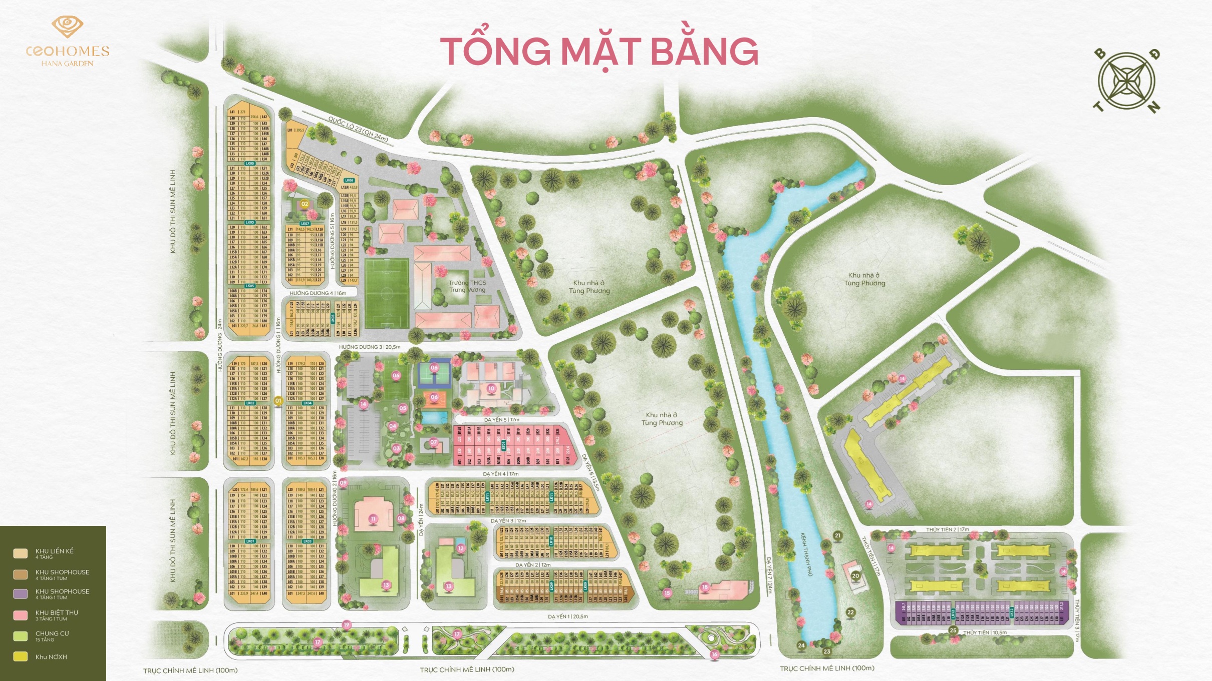 Mặt bằng chi tiết - Ceohomes Hana Garden