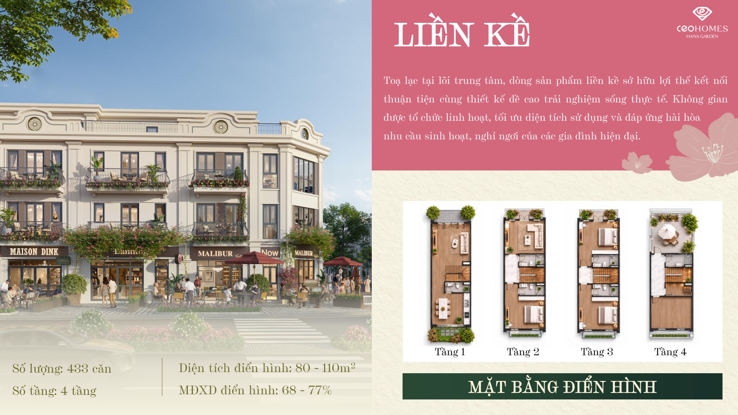 Thiết kế liền kề - Ceohomes Hana Garden