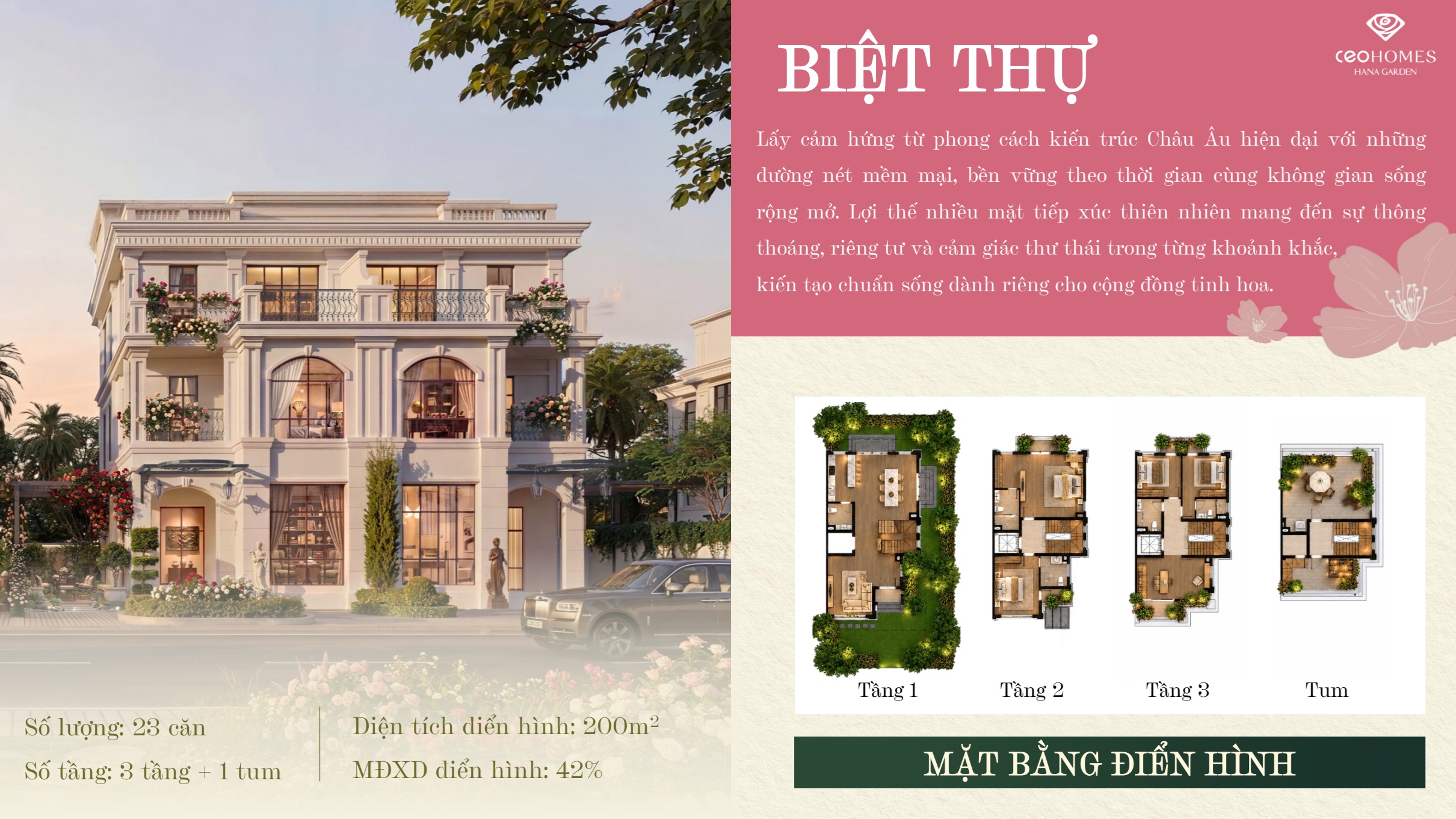 Thiết kế biệt thự - Ceohomes Hana Garden